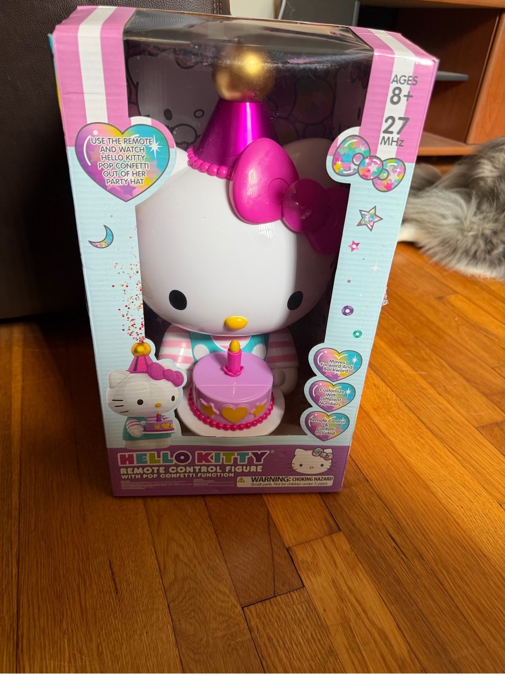 Hello Kitty Pink and White Remote-Controlled Party Figure with Cake